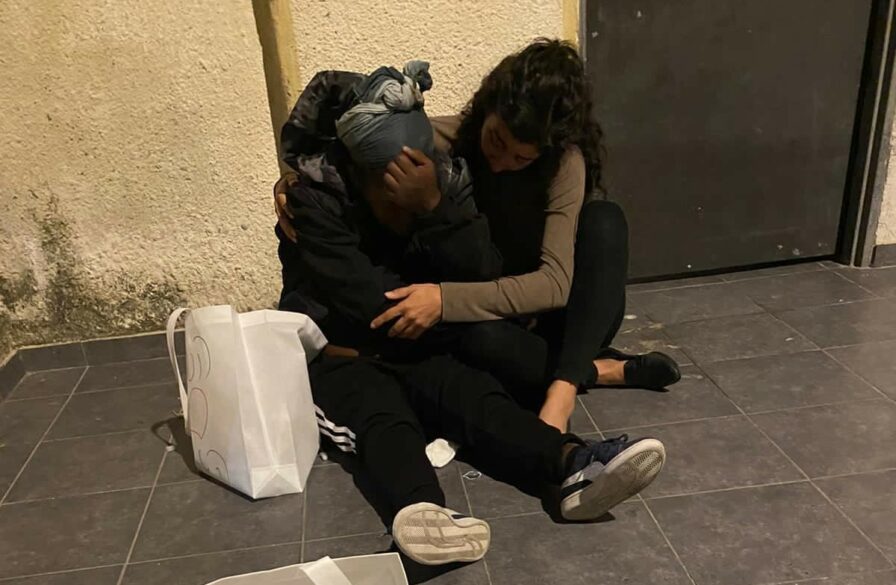 lady being comforted