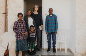 Nicole Yoder with Ethiopian Jewish immigrants