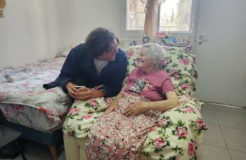 Vince meeting Holocaust survivor, Sarah