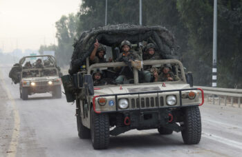 IDF soldiers near the Gaza border