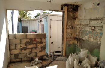 Kitchen repairs - moving back door