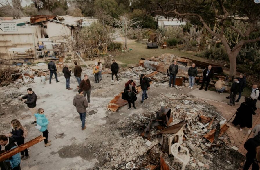 ICEJ solidarity mission sees first hand the devastation at Kibbutz Nir Oz