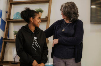 Nicole Yoder with graduating student