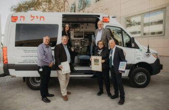 ICEJ Leadership at ambulance dedication