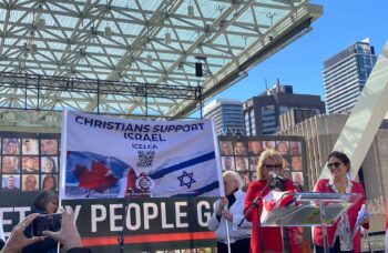 Donna Holbrook at Toronto rally