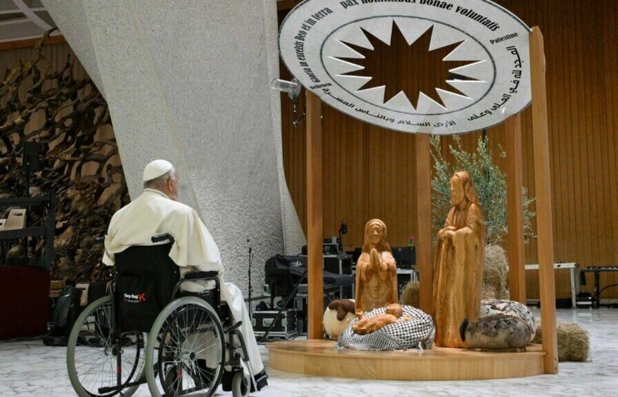 pope-francis-surveys-nativity-scene-at-vatican-with-palestinian-jesus