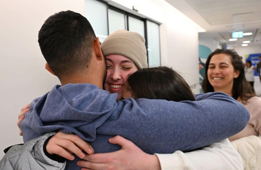 Released hostages return to Israel in January 2025 as part of the hostage deal. (Credit: IDF)