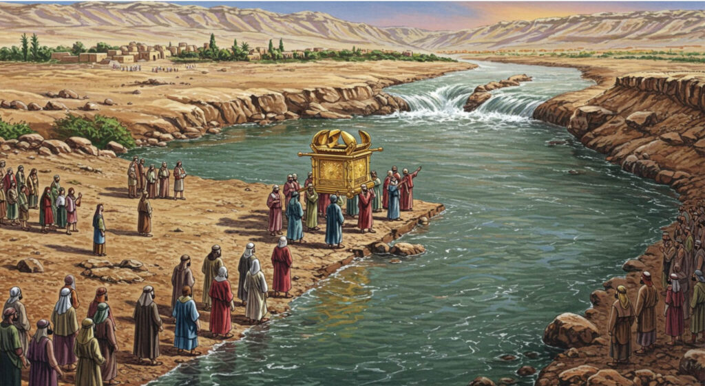 Israel preparing to cross the Jordan. (Google FX)