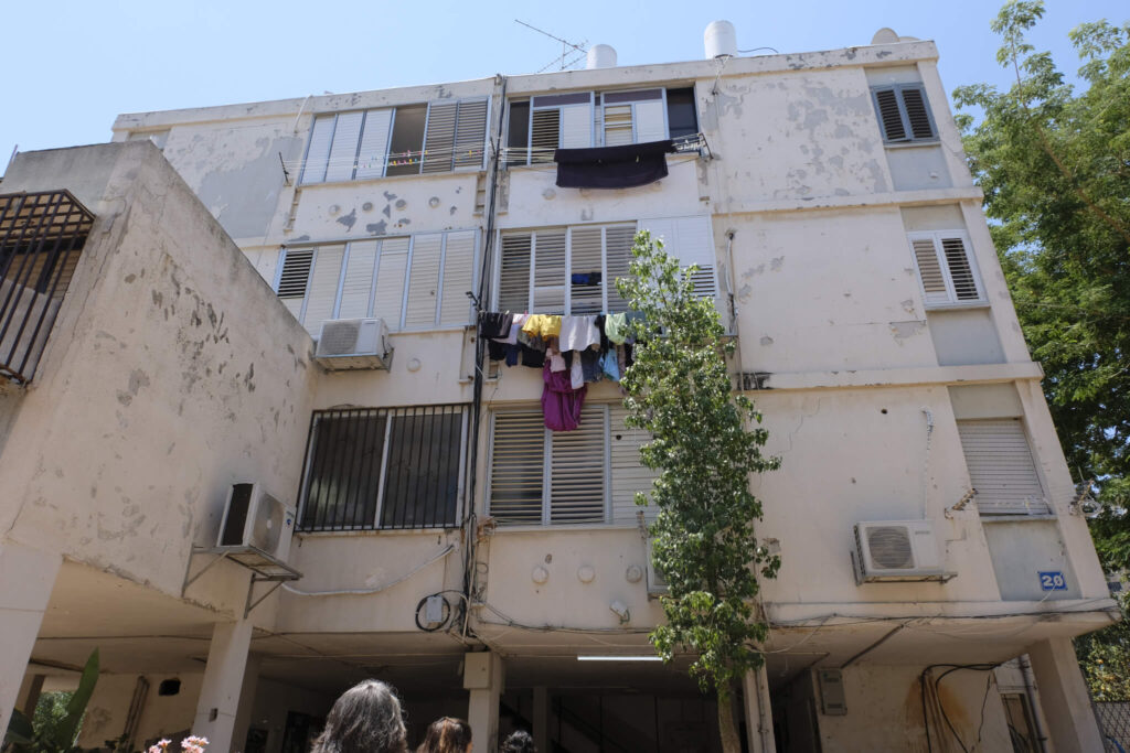 ICEJ delegation heads to the underground bomb shelter.