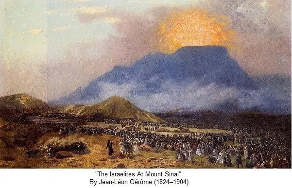 De Israëlieten bij de berg Sinaï