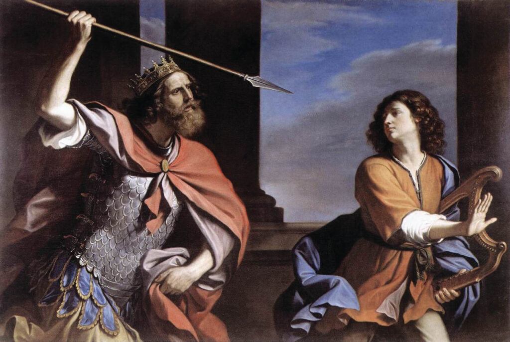 Koning Saul valt David aan (Foto: Wikimedia Commons)