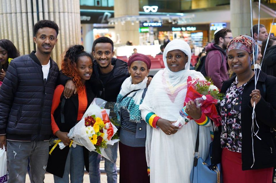 Ethiopische gezinnen op Ben Gurion